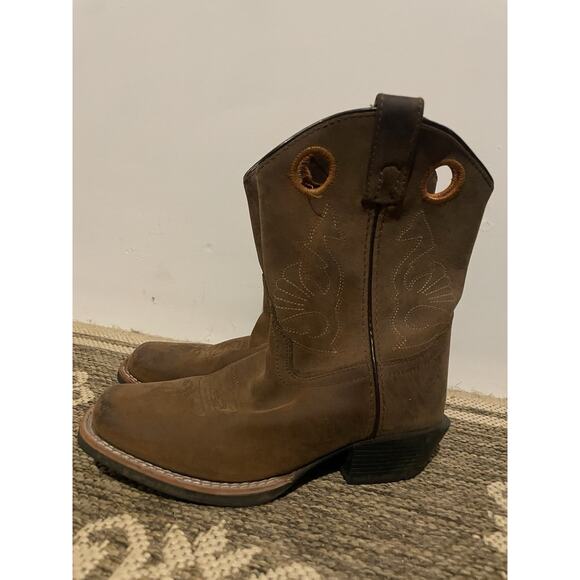 Kids Masterson Boot Co Cowboy Western Boots Brown Leather Round Toe Size 1.5 - Picture 1 of 10